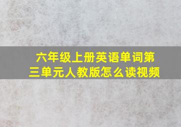 六年级上册英语单词第三单元人教版怎么读视频