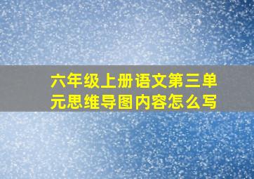 六年级上册语文第三单元思维导图内容怎么写