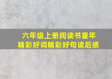 六年级上册阅读书童年精彩好词精彩好句读后感