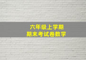 六年级上学期期末考试卷数学