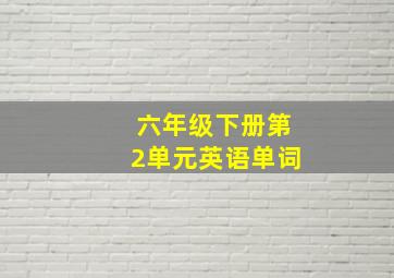 六年级下册第2单元英语单词