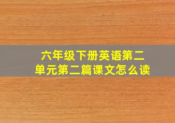 六年级下册英语第二单元第二篇课文怎么读