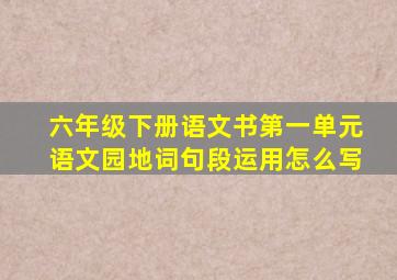 六年级下册语文书第一单元语文园地词句段运用怎么写