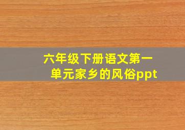 六年级下册语文第一单元家乡的风俗ppt