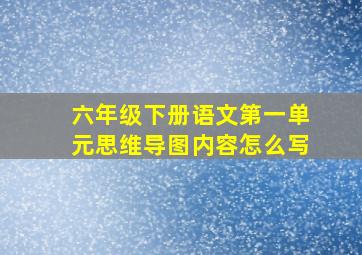 六年级下册语文第一单元思维导图内容怎么写