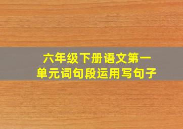 六年级下册语文第一单元词句段运用写句子