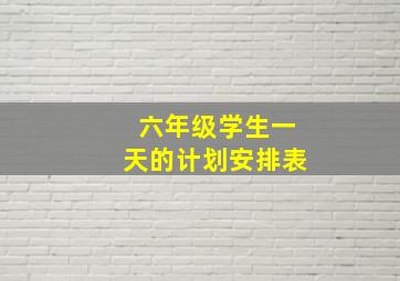 六年级学生一天的计划安排表