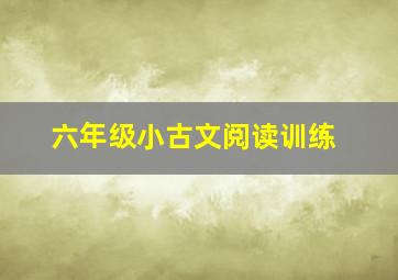 六年级小古文阅读训练