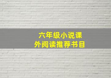 六年级小说课外阅读推荐书目