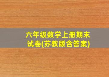 六年级数学上册期末试卷(苏教版含答案)