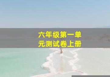 六年级第一单元测试卷上册