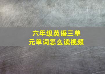 六年级英语三单元单词怎么读视频