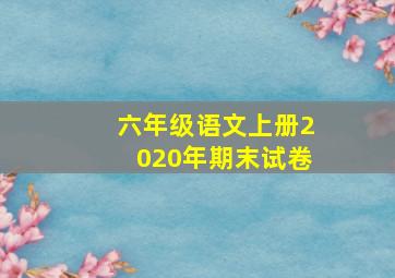 六年级语文上册2020年期末试卷