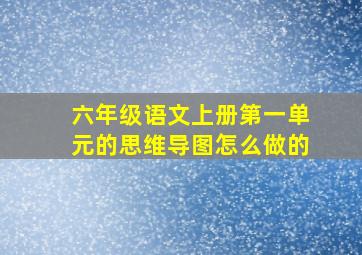 六年级语文上册第一单元的思维导图怎么做的