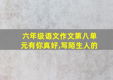 六年级语文作文第八单元有你真好,写陌生人的