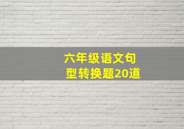 六年级语文句型转换题20道