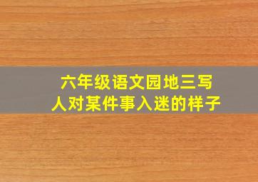 六年级语文园地三写人对某件事入迷的样子