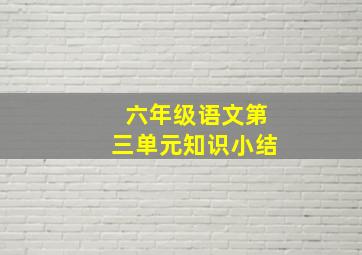 六年级语文第三单元知识小结