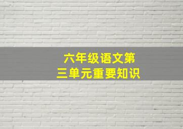 六年级语文第三单元重要知识