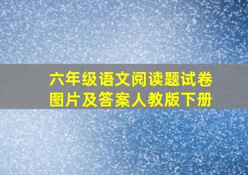 六年级语文阅读题试卷图片及答案人教版下册