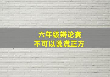 六年级辩论赛不可以说谎正方