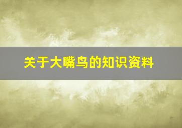 关于大嘴鸟的知识资料