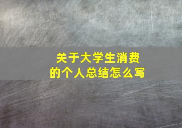 关于大学生消费的个人总结怎么写