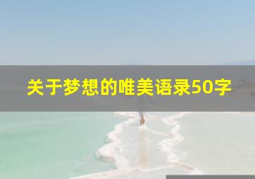 关于梦想的唯美语录50字