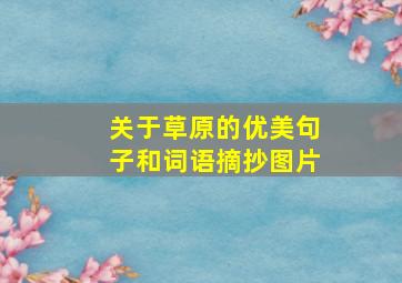 关于草原的优美句子和词语摘抄图片