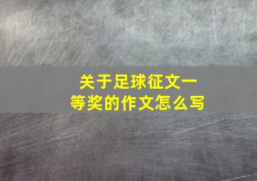 关于足球征文一等奖的作文怎么写