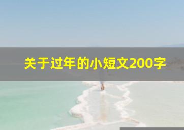 关于过年的小短文200字