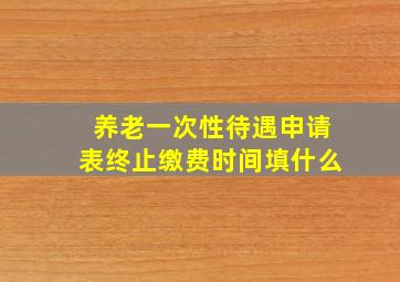 养老一次性待遇申请表终止缴费时间填什么