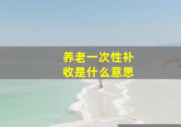 养老一次性补收是什么意思