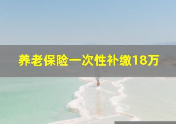 养老保险一次性补缴18万