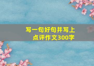 写一句好句并写上点评作文300字