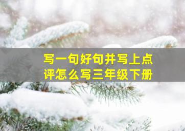 写一句好句并写上点评怎么写三年级下册