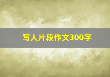 写人片段作文300字