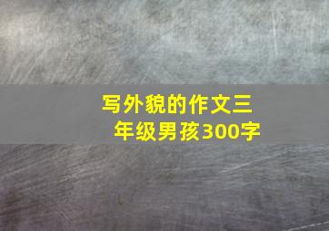 写外貌的作文三年级男孩300字