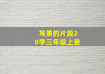 写景的片段20字三年级上册