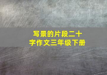 写景的片段二十字作文三年级下册