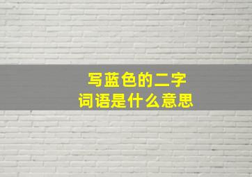 写蓝色的二字词语是什么意思