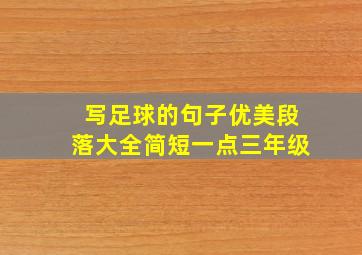 写足球的句子优美段落大全简短一点三年级