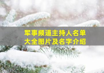 军事频道主持人名单大全图片及名字介绍