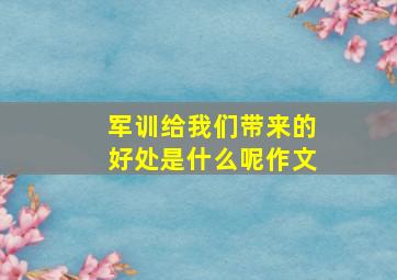 军训给我们带来的好处是什么呢作文