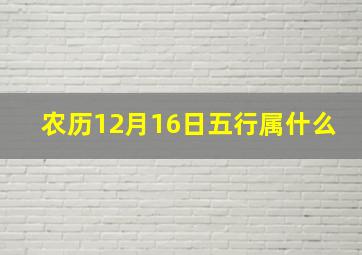 农历12月16日五行属什么