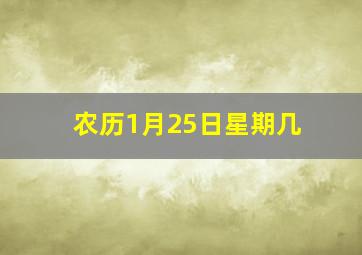 农历1月25日星期几