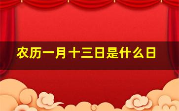 农历一月十三日是什么日