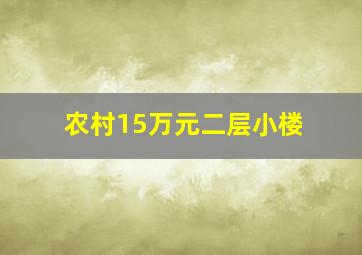 农村15万元二层小楼