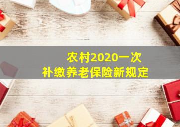 农村2020一次补缴养老保险新规定