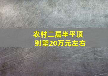 农村二层半平顶别墅20万元左右